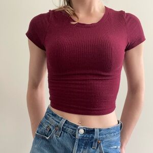 Cute burgundy baby tee